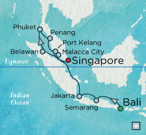 crystal cruises symphony 2015 Accent on Indonesia Map