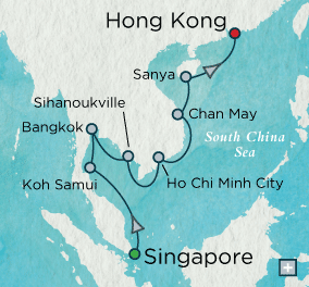Cruises Around The World Crystal World Cruises symphony 2024 Indochine Discovery Map