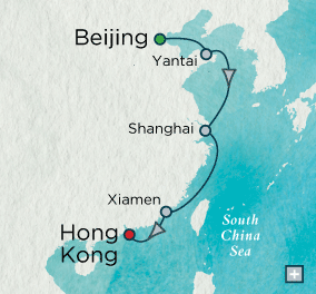 LUXURY CRUISES - Penthouse, Veranda, Balconies, Windows and Suites Crystal Cruises symphony 2021 A Connoisseurs China Map