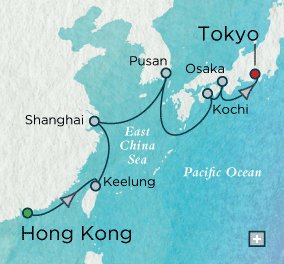 crystal cruises symphony 2015 Across the East China Sea Map