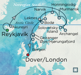 crystal cruises symphony 2015 White Sea Exploration Map