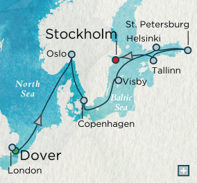 Cruises Around The World Crystal World Cruises symphony 2024 Scandinavian Splendor Map