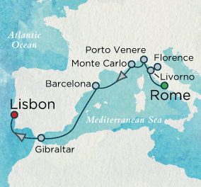 Southern Europe Soliloquy Map Crystal Cruises Symphony 2016