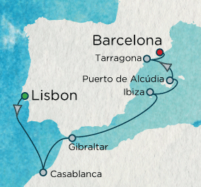 Accent on Spain Map Crystal Cruises Symphony 2016