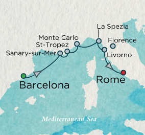A Taste of the Riviera Map Crystal Cruises Symphony 2016