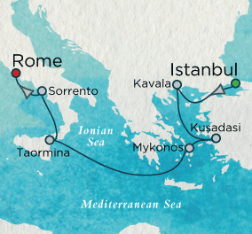 Classic Mediterranean Map Crystal Cruises Symphony 2016