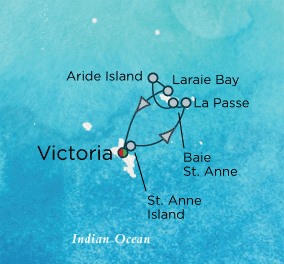 Cruises Around The World Crystal Endeavor January 11-15 2026 Victoria, Seychelles to Victoria, Seychelles