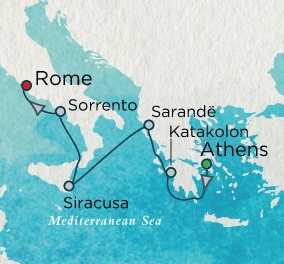 Cruises Around The World Crystal World Cruises Serenity 2026 June 18-27 Athens (Piraeus), Greece to Rome (Civitavecchia), Italy