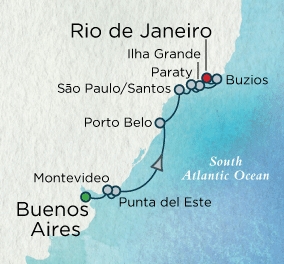 Cruises Around The World Crystal World Cruises Serenity 2026 March 3-14 Buenos Aires, Argentina to Rio de Janeiro, Brazil
