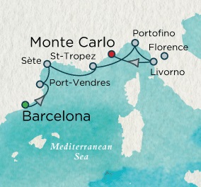 LUXURY CRUISES - Penthouse, Veranda, Balconies, Windows and Suites Crystal Cruises Serenity 2020 May 6-13 Barcelona, Spain to Monte Carlo, Monaco