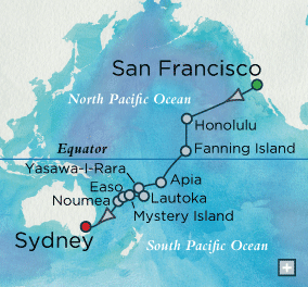 Cruises Around The World Pacific Isles Map