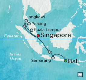 Crystal Serenity World Cruises 2016 Malaysian Mystique Map