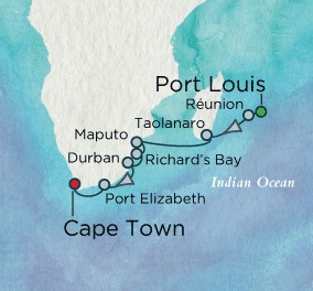 Crystal Cruises Symphony 2017 December 9-22 Mauritius (Port Louis) to Cape Town, South Africa