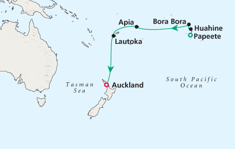 Croisieres de luxe Croisiere Map - Crystal Serenity