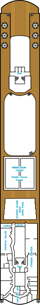 Charters, Groups, Penthouse, Balcony, Windows, Owner Suite, Veranda - Cruises Crystal Serenity Deck Plans: Deck 13, Sun Deck