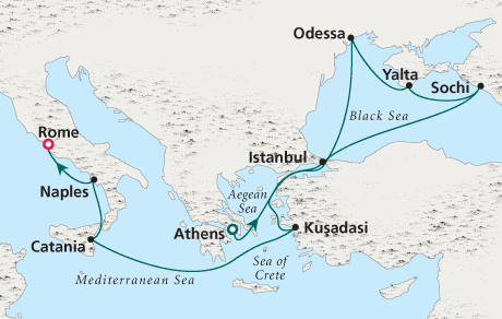 Luxury Cruise SINGLE/SOLO Crystal Cruise Serenity 2021 Athens to Rome