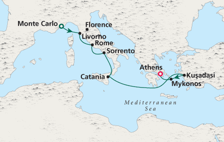 Cruises Around The World Crystal World Cruises Serenity 2026 Monte Carlo to Athens