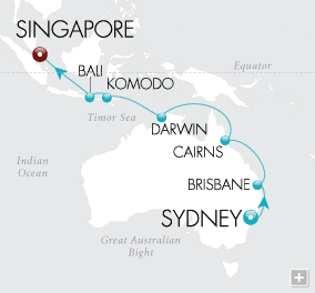 Cruises Around The World Bali & The Barrier Reef Map