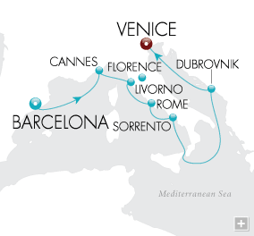 Cruises Around The World Capitals of Art & Architecture Map