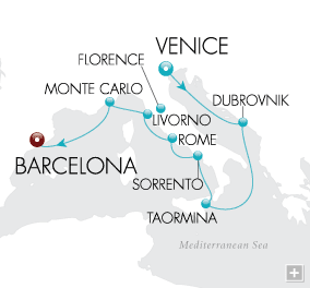 Cruises Around The World Mediterranean Treasures Map
