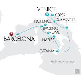 Cruises Around The World Italian Splendor Map