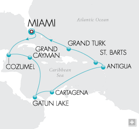 Cruises Around The World Grand Caribbean Holiday Map