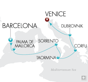 LUXURY CRUISES - Penthouse, Veranda, Balconies, Windows and Suites From Gaudi to Gondolas Map From the home of Gaudí, Miró, Dali and Picasso, embark on an artful journey to discover the treasures of Bellini, Tintoretto and Titian in Venice.