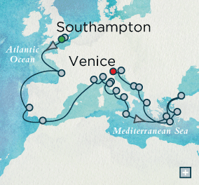 Cruises Around The World London to Venice Explorer Combination Map London to Venice - 30 Days