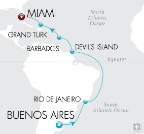 Cruises Around The World Tango in the Tropics Map