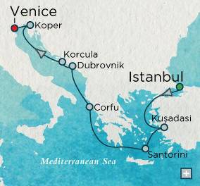 Cruises Around The World Istanbul, Turkey to Venice, Italy - 11 Days Cruises Around The World Crystal World Cruises Serenity 2026