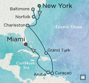 New York (Manhattan), NY to Miami, FL - 14 Days Crystal Cruises Serenity 2014