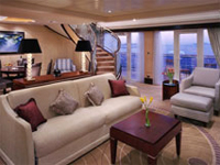 Deluxe Cruises Cunard Cruise Line QE, QM, QV, Queen Victoria, Queen Mary 2, Queen Elizabeth Duplex Apartment Category Q2 - Deluxe Cruises