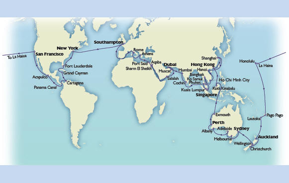 Luxury Cruise SINGLE/SOLO Itinerary Map