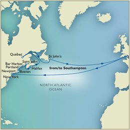 Cruises Around The World Southampton to Southampton Quebec