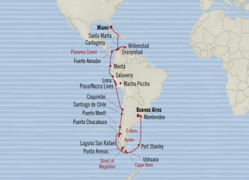 Oceania Cruises Marina Itinerary 2020