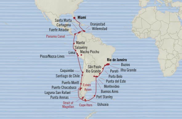 Oceania Cruises Marina Itinerary 2020