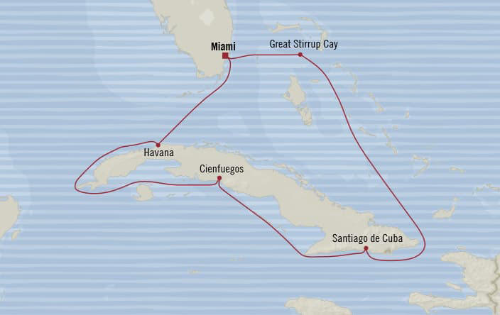 MAP - Oceania Insignia Cruises Itinerary 2019