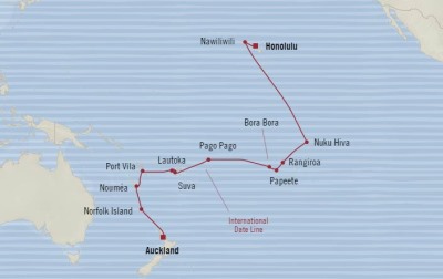 Oceania Insignia January 28 February 22 2017 Cruises Honolulu, HI, United States to Auckland, New Zealand