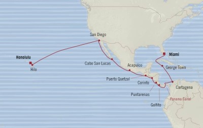 Oceania Insignia January 6-28 2017 Cruises Miami, FL, United States to Honolulu, HI, United States