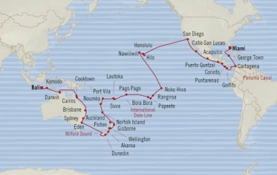 Oceania Insignia January 6 March 17 2017 Cruises Miami, FL, United States to Benoa (Bali), Indonesia