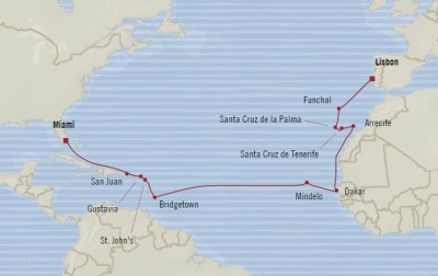 Oceania Marina April 10 May 1 2017 Cruises Miami, FL, United States to Lisbon, Portugal