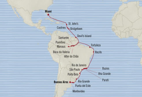 Oceania Cruises Marina Itinerary 2020