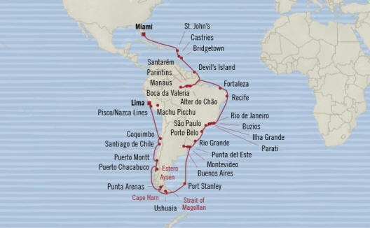 Oceania Cruises Marina Itinerary 2020