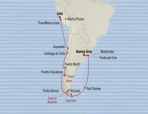 Oceania Cruises Marina Itinerary 2020