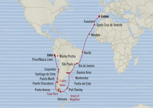 Oceania Cruises Marina Itinerary 2020