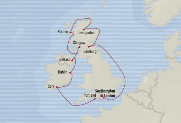 MAP Oceania Cruises Marina Itinerary 2020