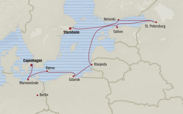 MAP Oceania Cruises Marina Itinerary 2020