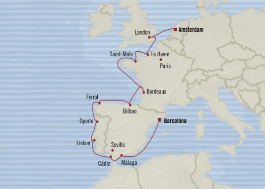 MAP Oceania Cruises Marina Itinerary 2020