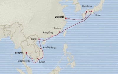 Cruises Around The World Oceania Nautica March 7-27 2026 Cruises Shanghai, China to Laem Chabang, Thailand