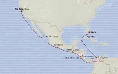 Oceania Regatta April 24 May 10 2017 Cruises Miami, FL, United States to San Francisco, CA, United States